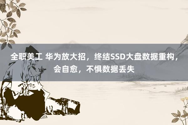 全职美工 华为放大招，终结SSD大盘数据重构，会自愈，不惧数据丢失