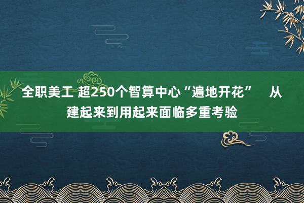 全职美工 超250个智算中心“遍地开花”    从建起来到用起来面临多重考验