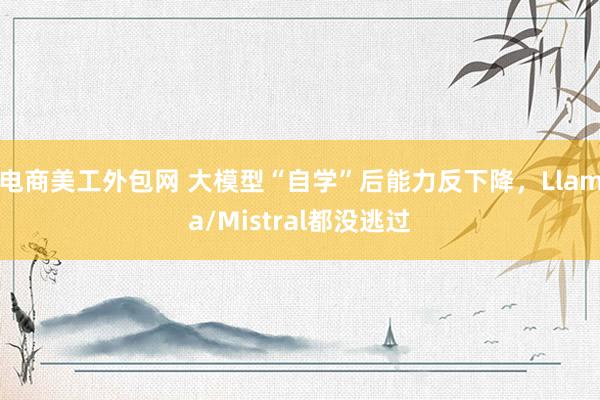 电商美工外包网 大模型“自学”后能力反下降，Llama/Mistral都没逃过